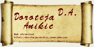 Doroteja Anikić vizit kartica